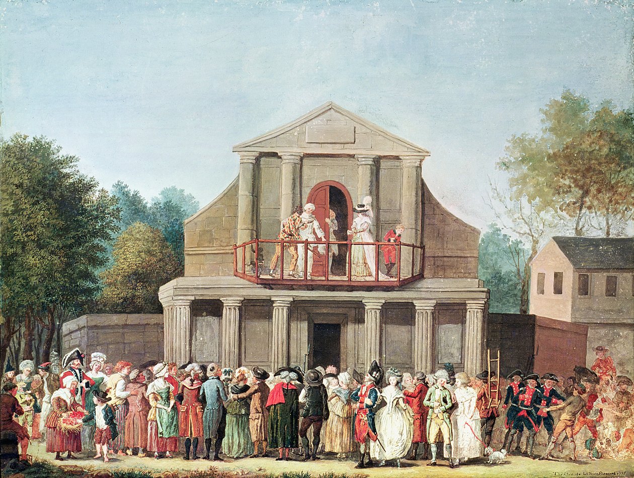 Teaterforestilling på Saint-Laurent-messen, 1786 av French School