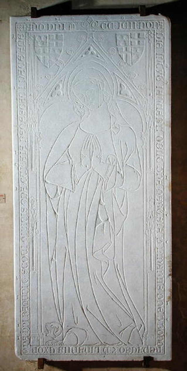Gravstein med et portrett av Marquiesa de Linares, 1391 av French School