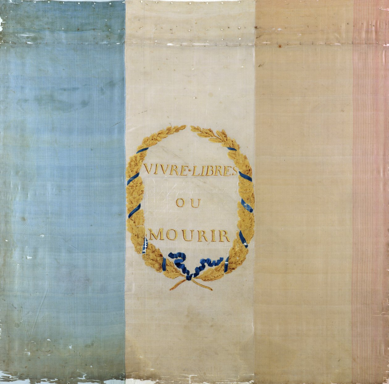 Tricolore med mottoet "Live Free or Die", 1792 (malt stoff) av French School
