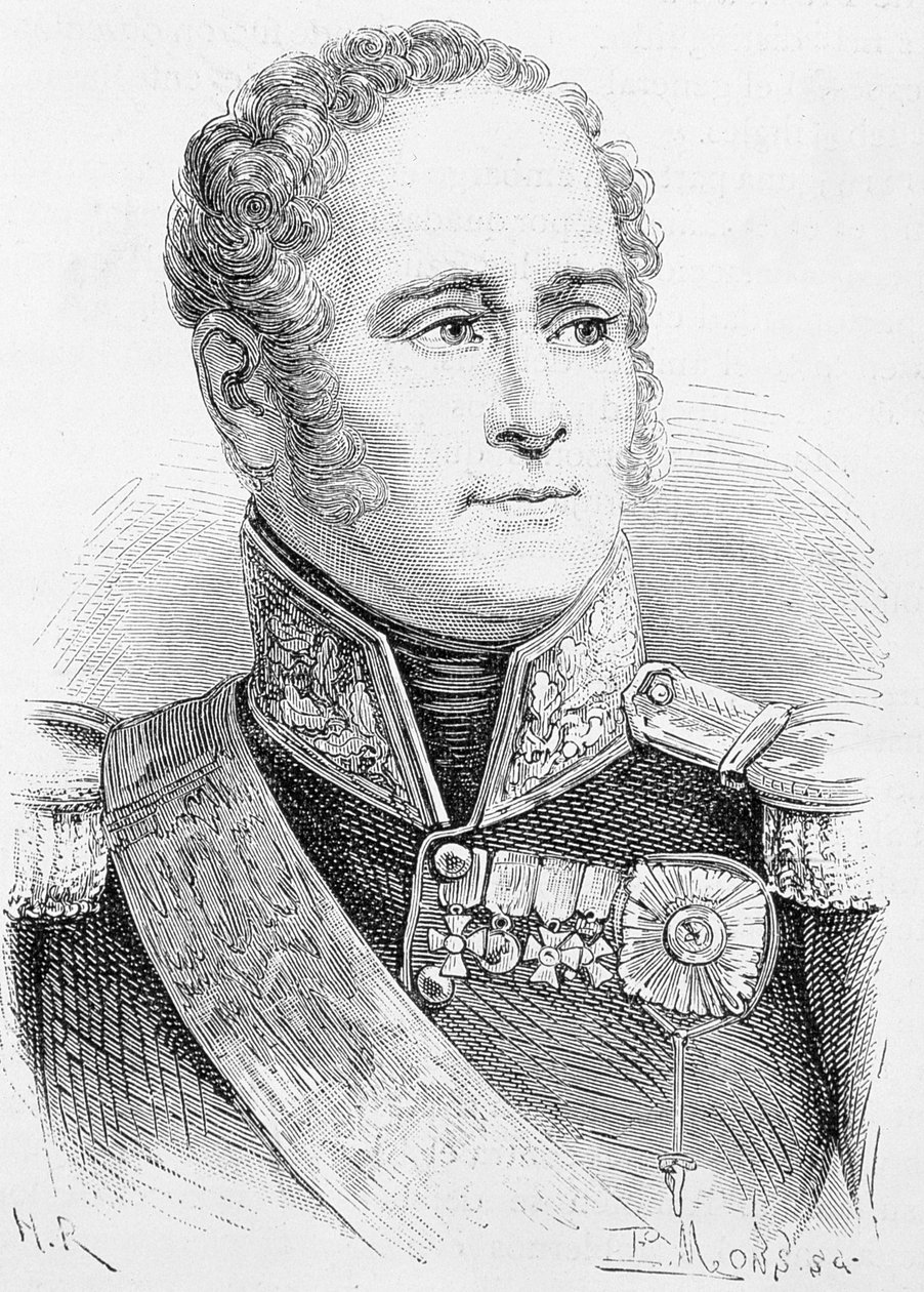 Tsar Alexander I av Russland (1777-1825) av French School