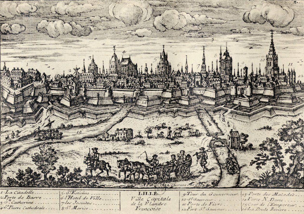 Utsikt over Lille ca. 1670, fra 