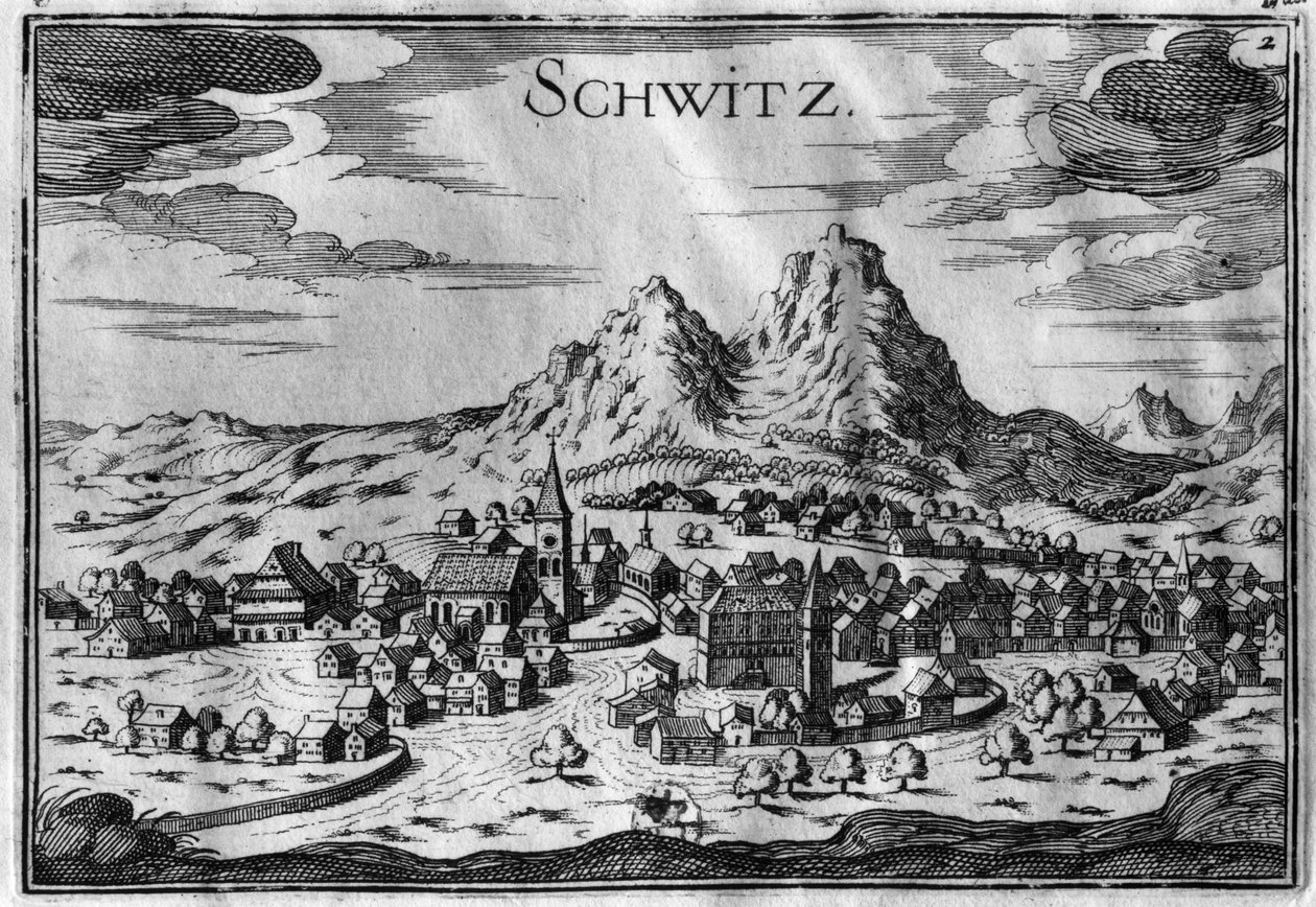 Utsikt over Schwyz av French School