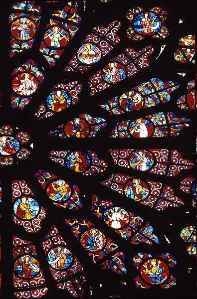 West Rose Window, detalj fra The Death of the Blessed Virgin Mary, ca. 1270 (se også 220813) av French School