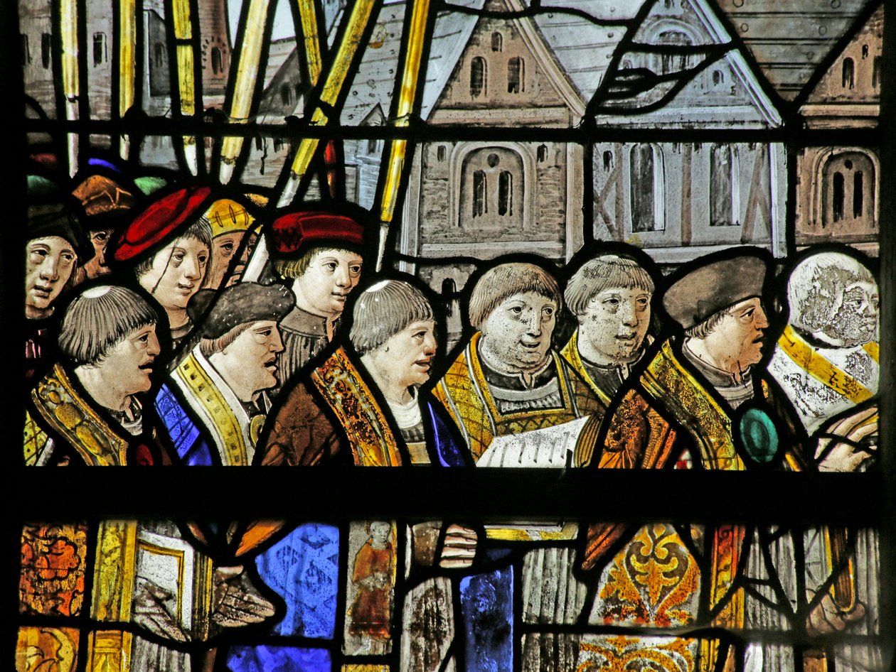 Vindu som viser en prosesjon av Det hellige sakrament, detalj av 2921654, 1530 av French School