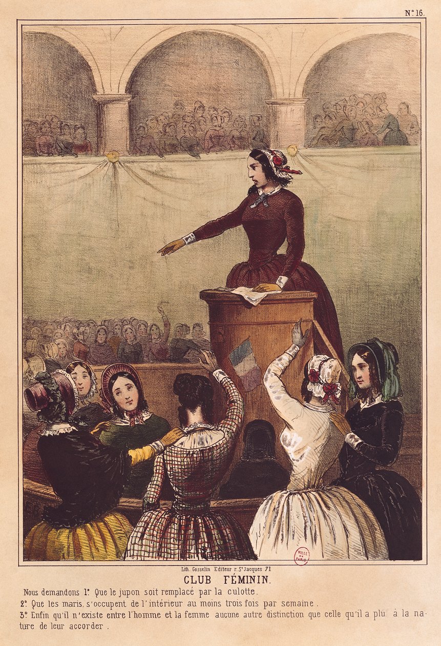 Kvinneklubb, ca. 1848 av French School