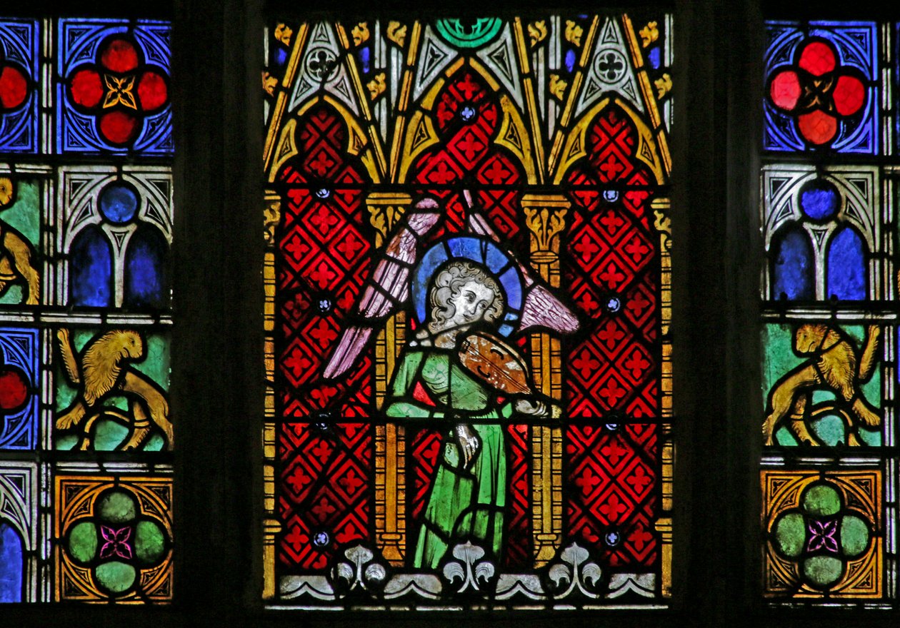 Vindu som viser Angel, ca. 1320, 1300- og 1900-tallet av French School