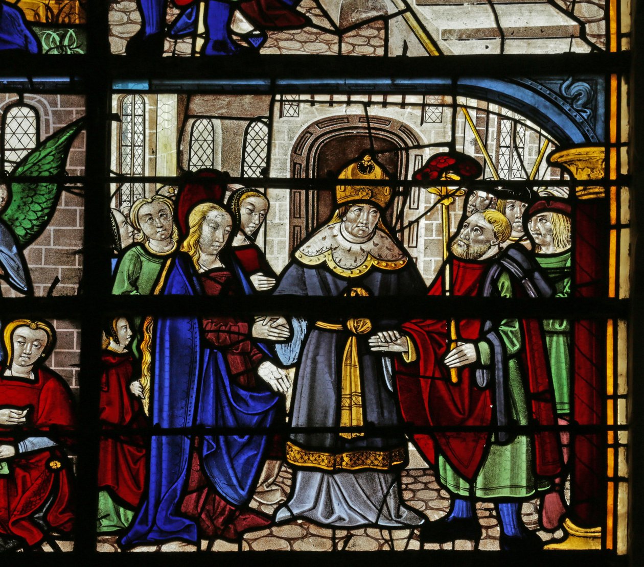 Vindu som viser Jomfruens ekteskap, 1500- og 1900-tallet av French School