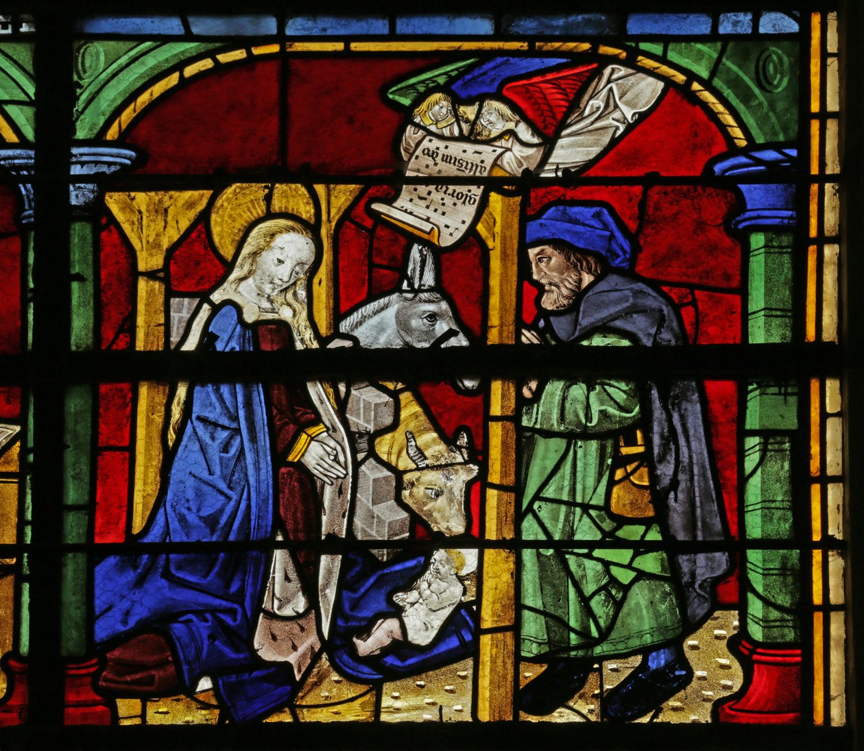 Vindu som viser fødselen, 1500- og 1900-tallet av French School