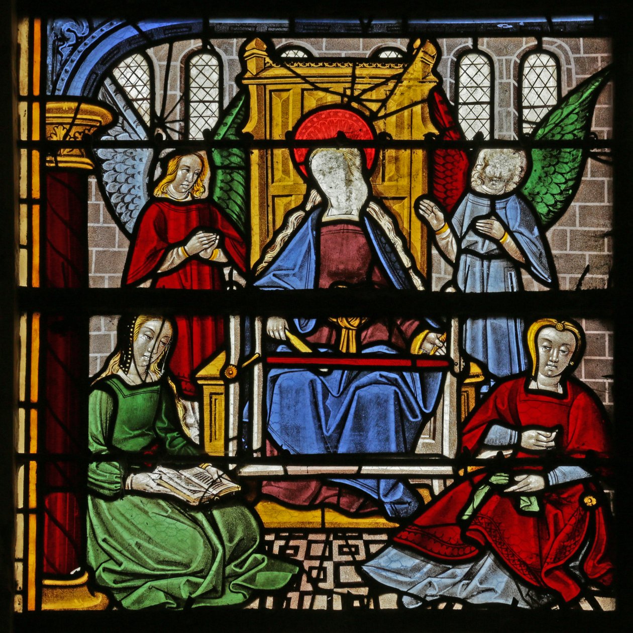 Vindu som viser jomfruen i tempelet, 1500- og 1900-tallet av French School