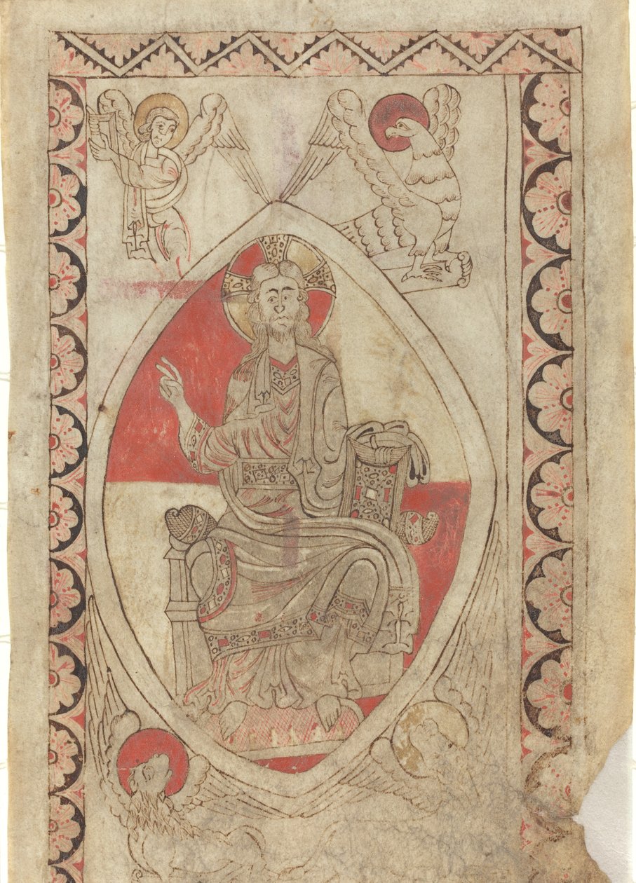 Kristus i Majestet [recto] av French 12th Century