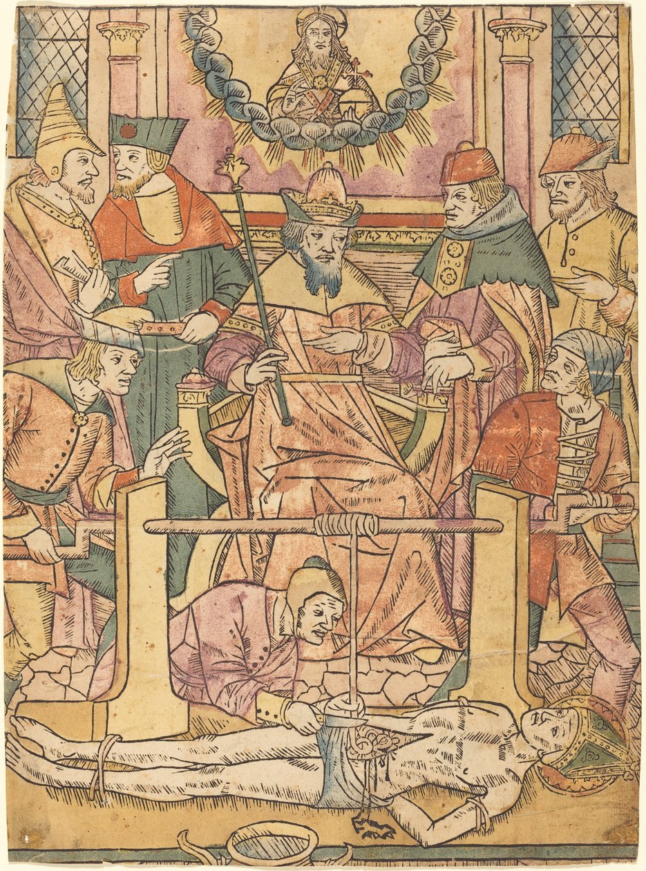 Den hellige Erasmuss martyrium av French 15th Century