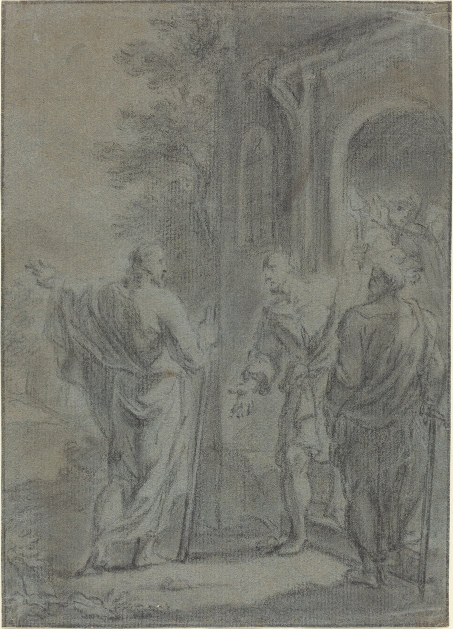 Figurer (Kristus kaller en av apostlene?) av French 17th Century