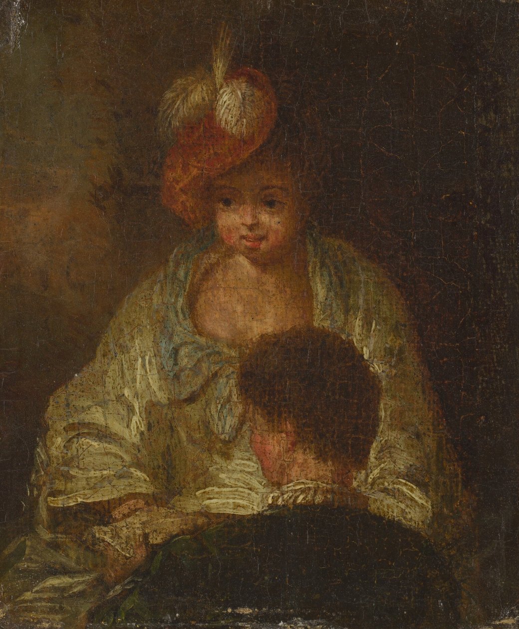 Ung kvinne og mann av French 18th Century
