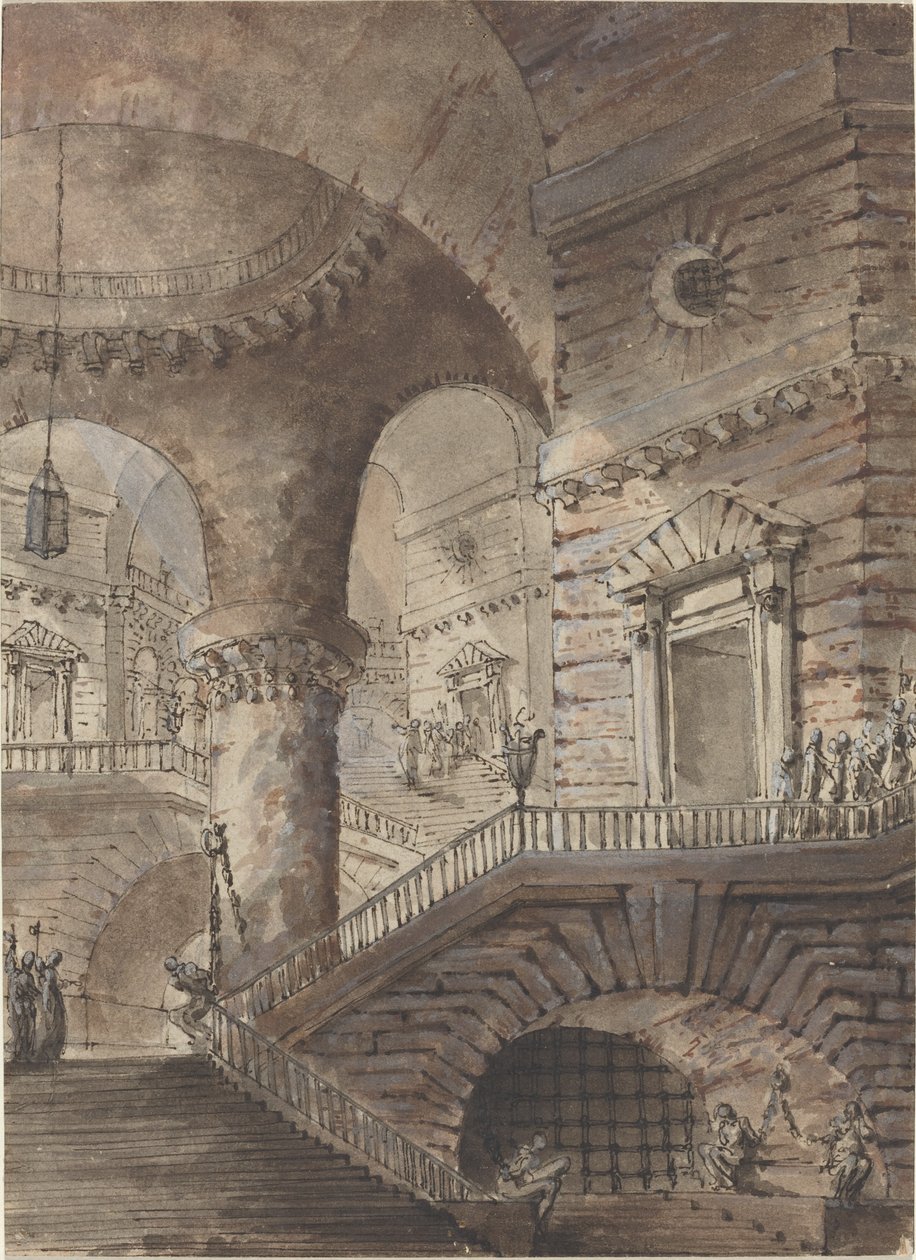 romersk fengsel av French 18th Century Follower of Giovanni Battista Piranesi