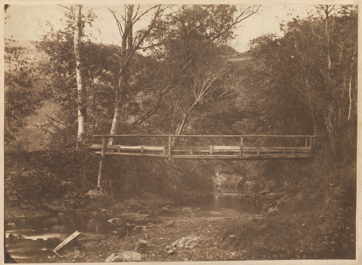 Landskap med trær og bro av French 19th Century