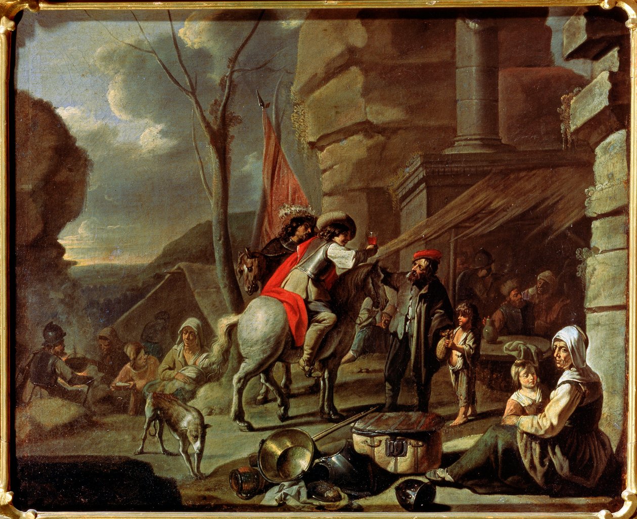 Ryttere på en taverna, andre halvdel av 1600-tallet. av French Master
