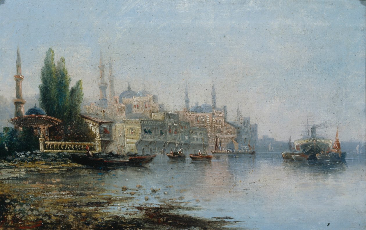 Istanbul sett fra Bosporos, andre halvdel av 1800-tallet. av French Master