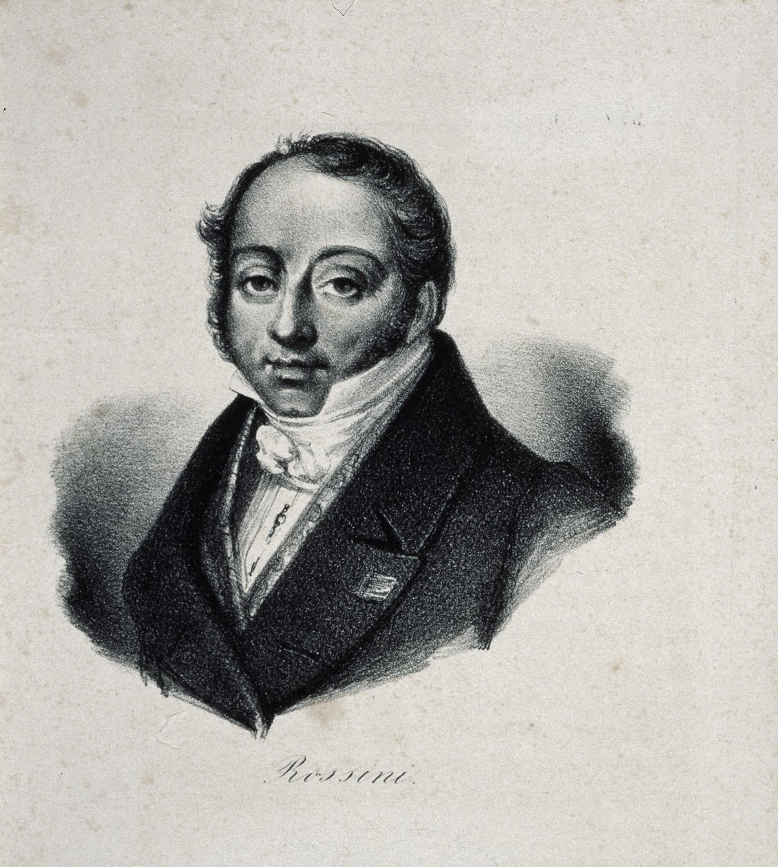 Portrett av komponisten Gioachino Antonio Rossini 1792-1868 av French Master
