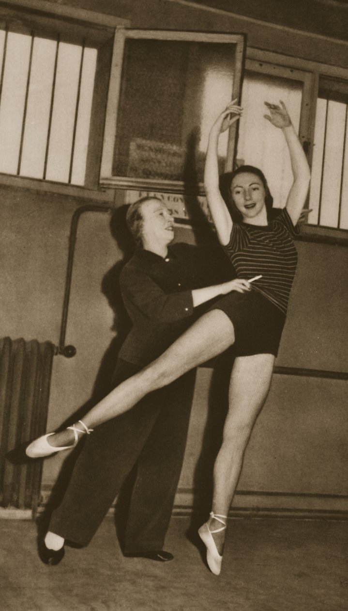 Bronislava Nijinska med Rosella Hightower, fra Grand Ballet de Monte-Carlo, 1949 (fotogravure) av French Photographer