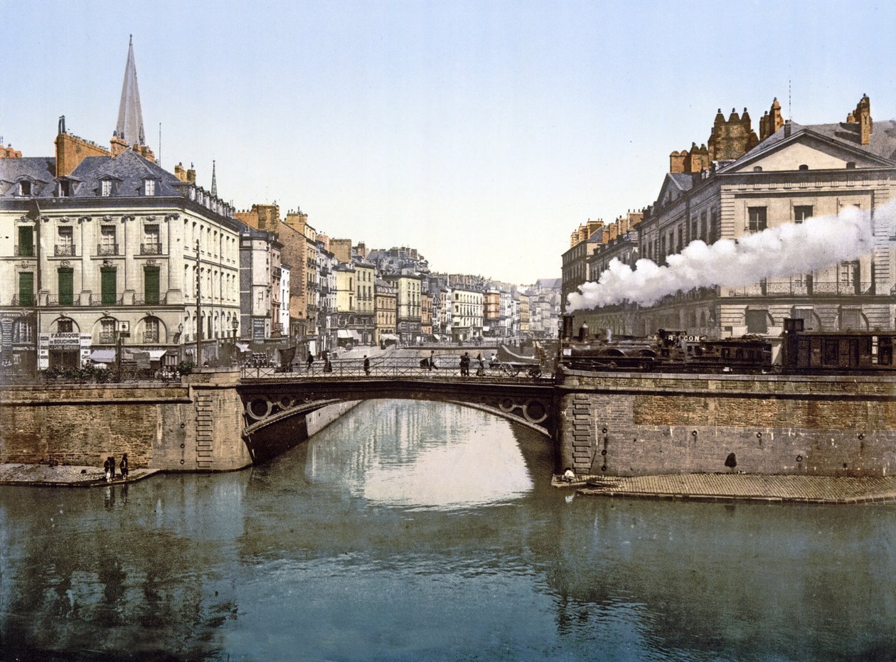 Sammenløpet av Edre og Loire i Nantes, 1890-1900 av French Photographer