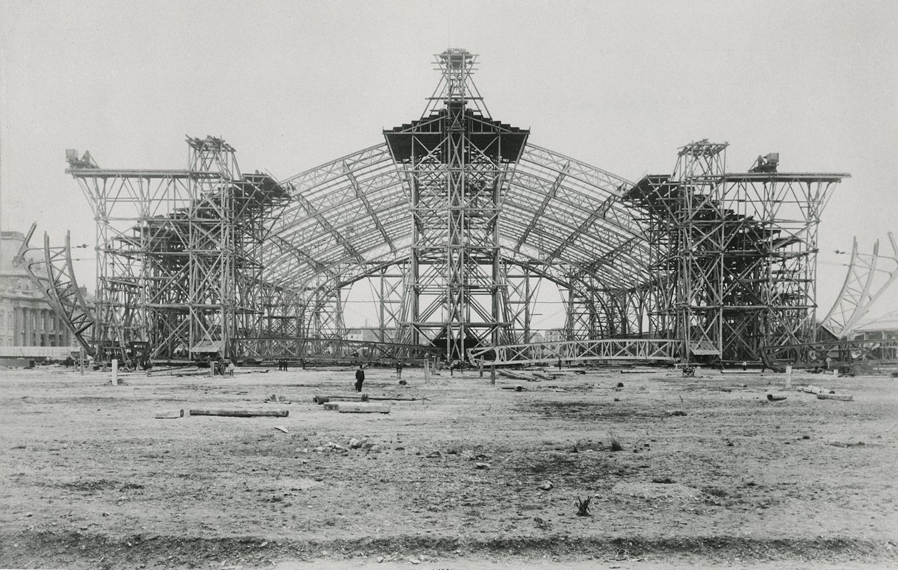 Bygging av Galerie des Machines for Exposition Universelle i 1889 av French Photographer