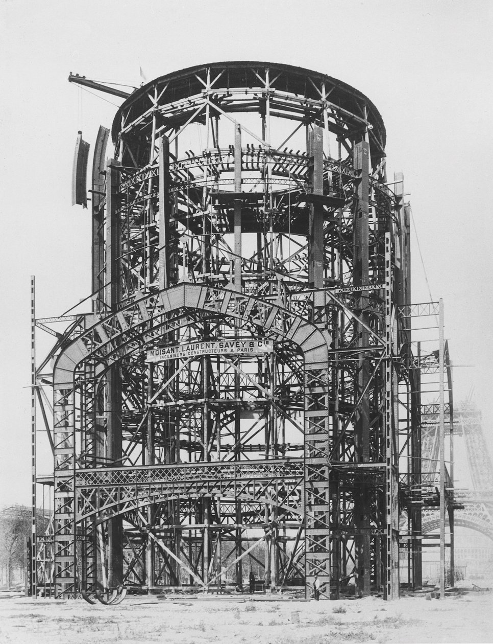 Bygging av Grand Dome Central for Exposition Universelle, Paris, 1888 av French Photographer