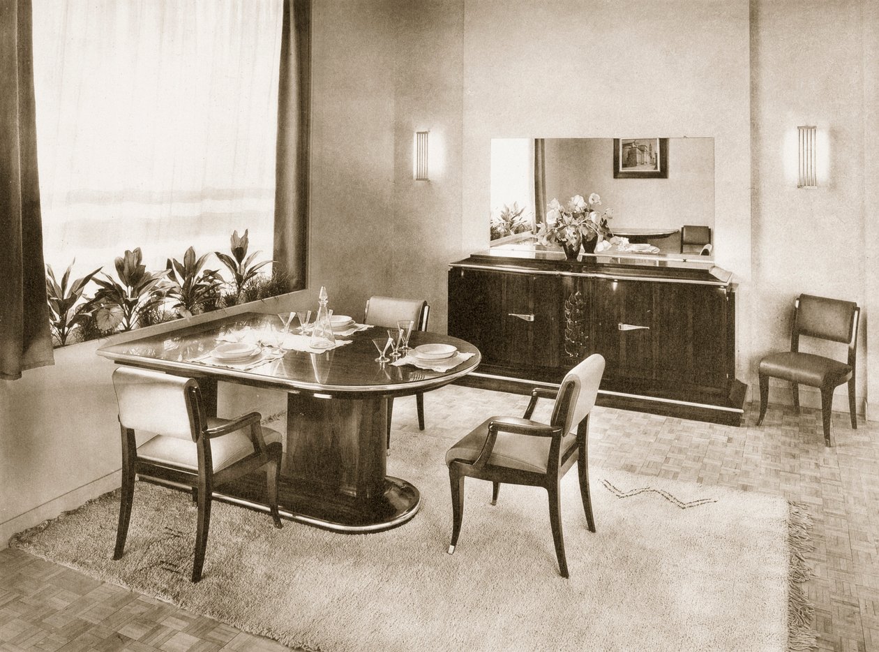 Spisestue fra Ensembles Mobiliers, pub. 1937. av French Photographer