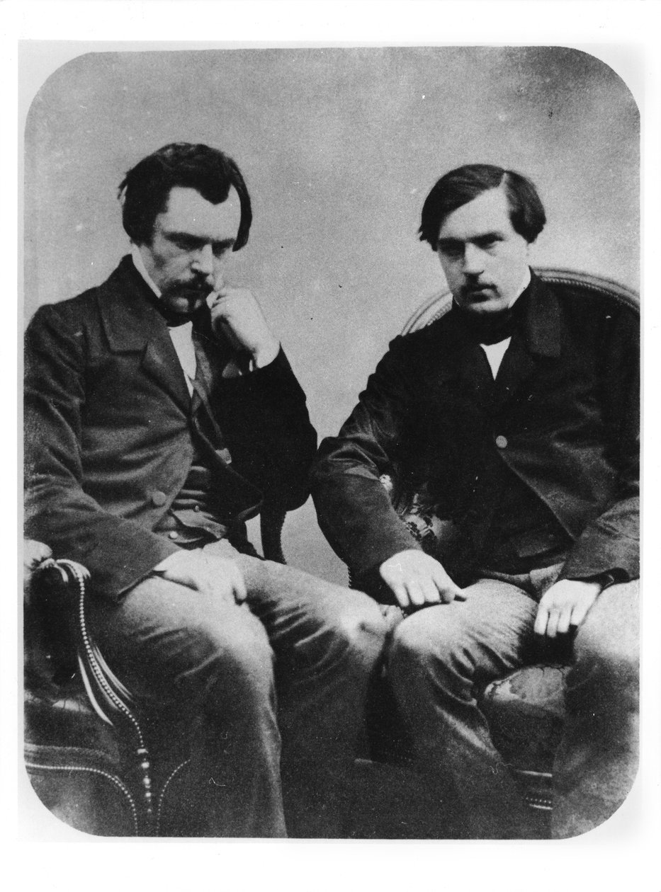 Edmond Louis Antoine Huot de Goncourt (1822-96) og Jules Alfred Huot de Goncourt (1830-70) (daguerreotypi) av French Photographer