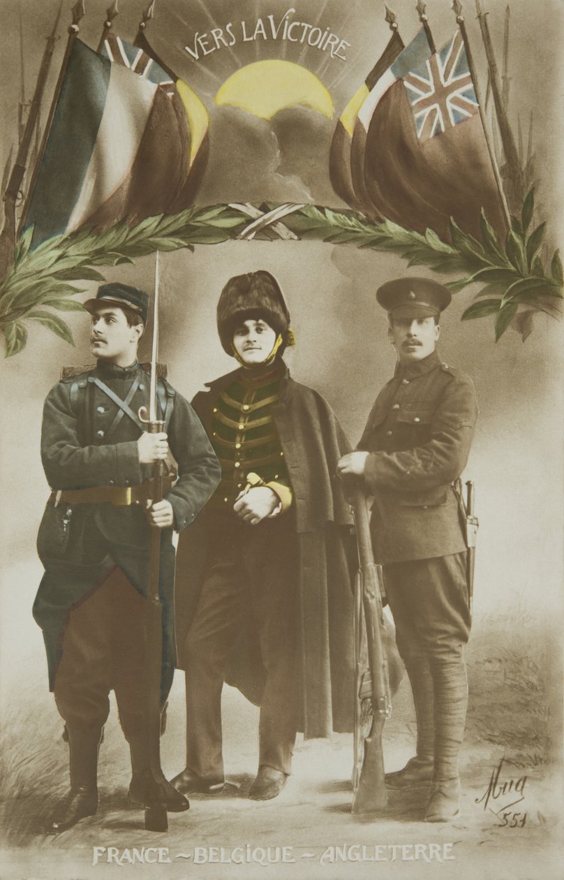 Første verdenskrig, allianse Frankrike - Belgia - England, 1900-tallet (bilde) av French Photographer