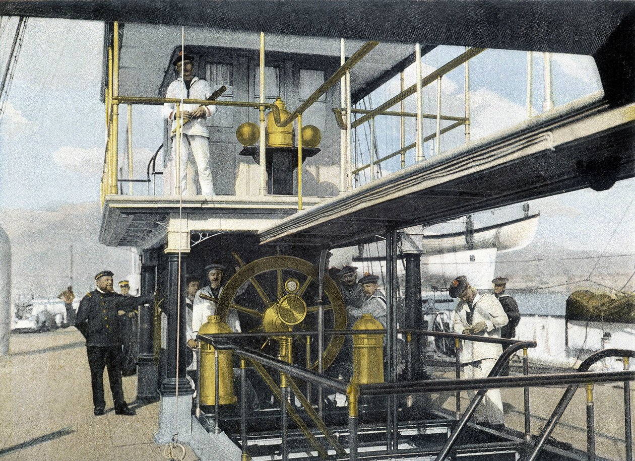 Fransk marine, slutten av 1800-tallet: navigasjonsbarøvelse - Bibl. des Arts Deco. av French Photographer