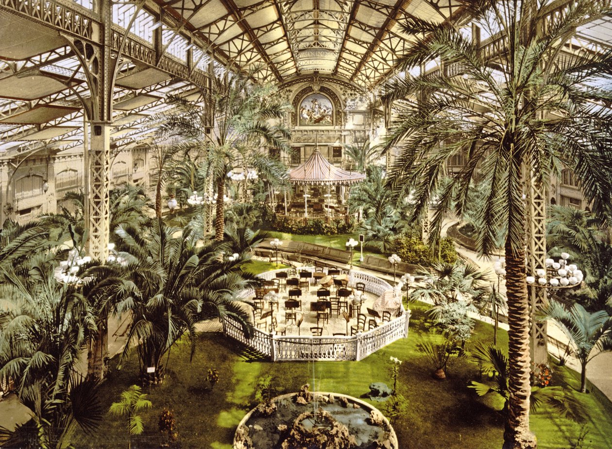 Interiør i vinterhagen i Nice, 1890-1900 av French Photographer