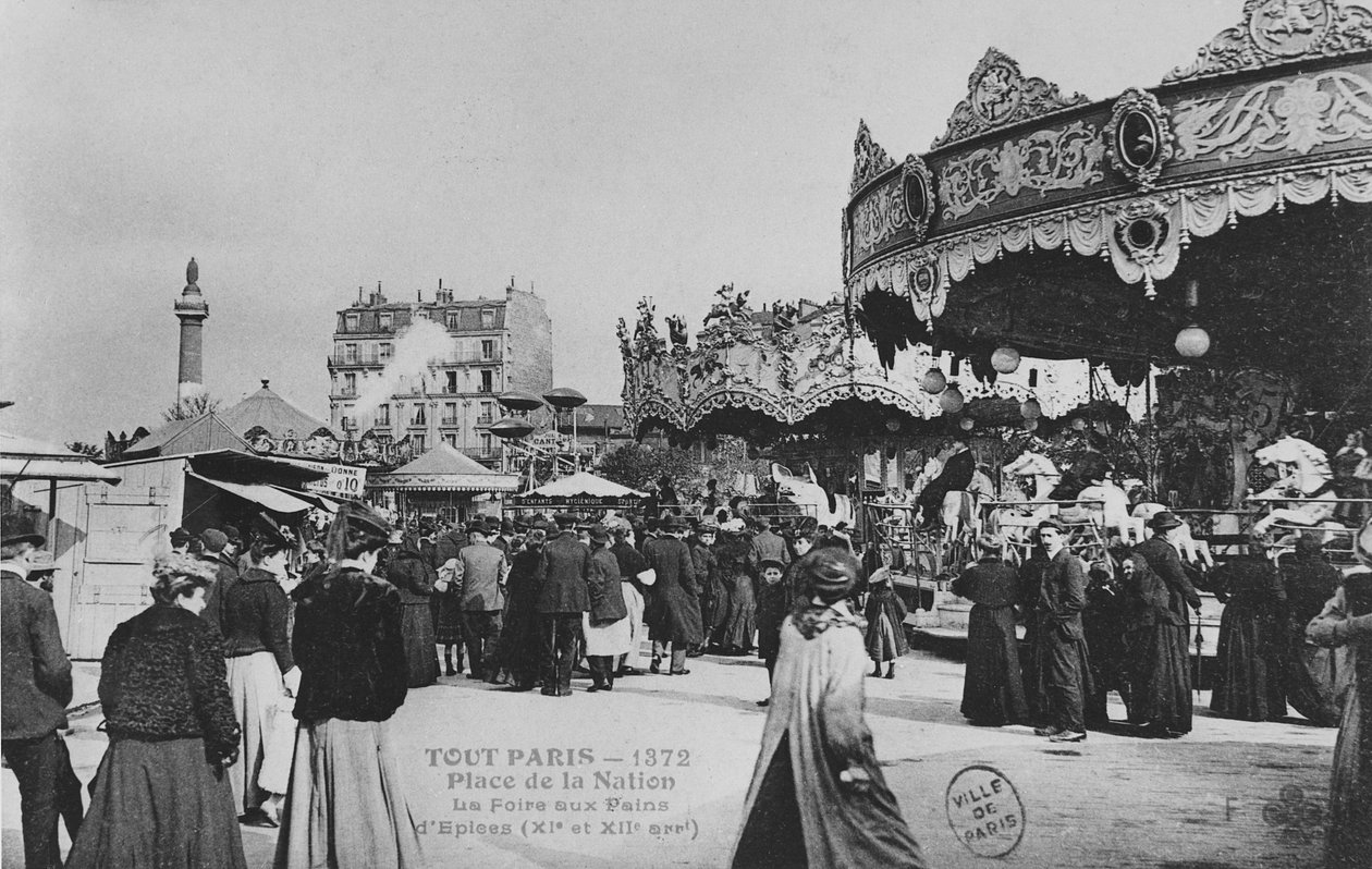 Throne Fair, Place de la Nation, Paris, ca. 1900 av French Photographer