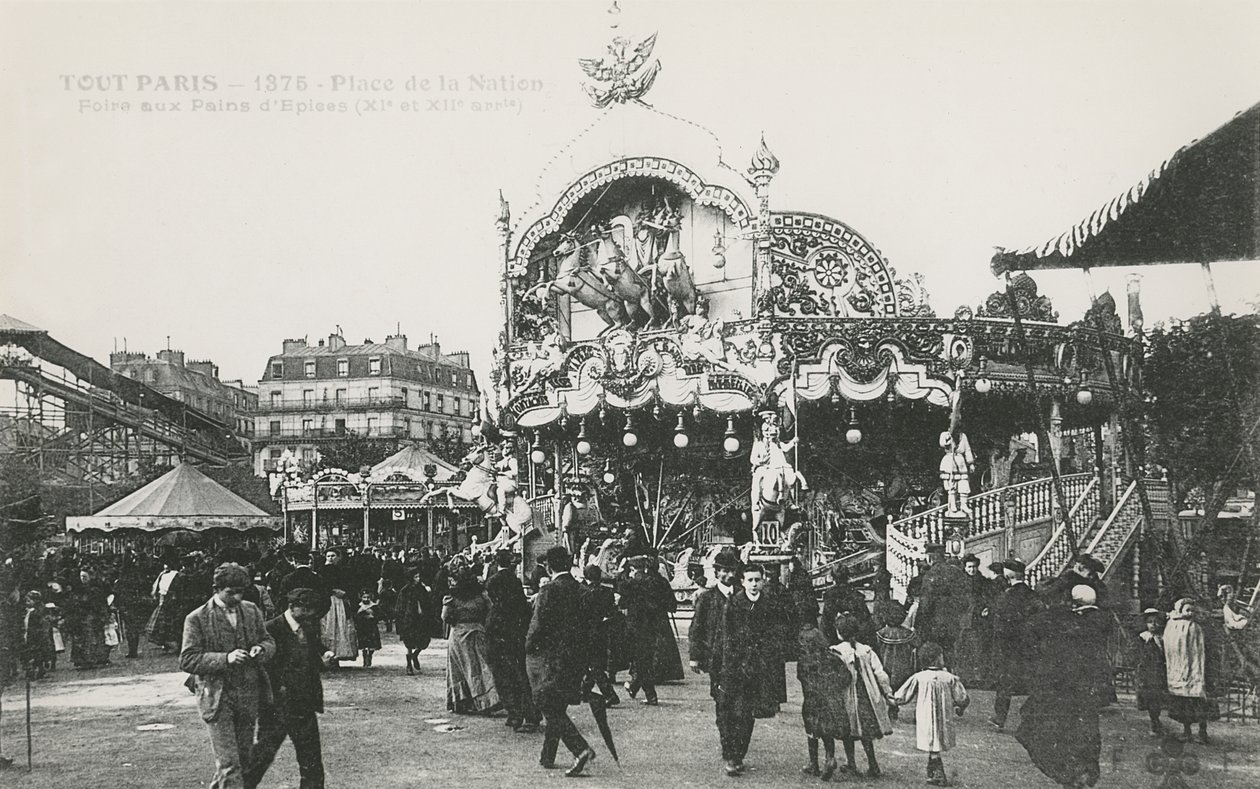 Throne Fair, Place de la Nation, Paris, ca. 1905 av French Photographer