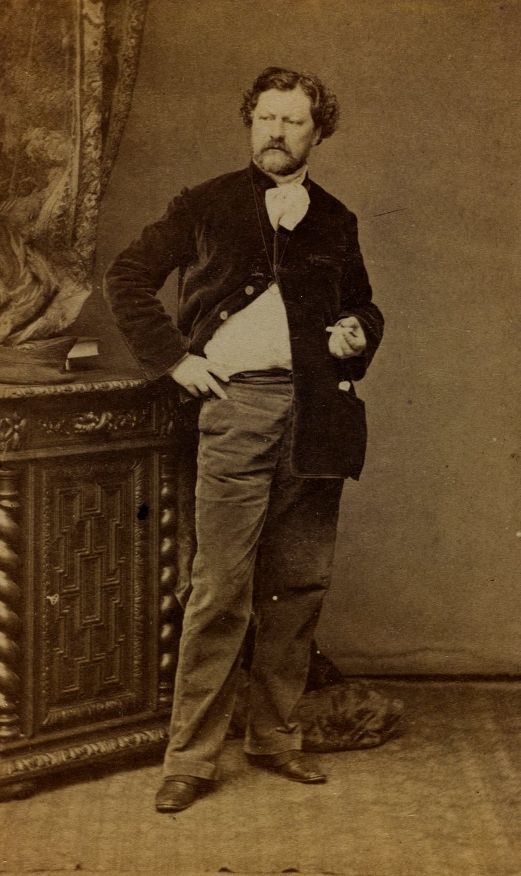 Portrett av Alexandre Bida (s/hvitt bilde) av French Photographer