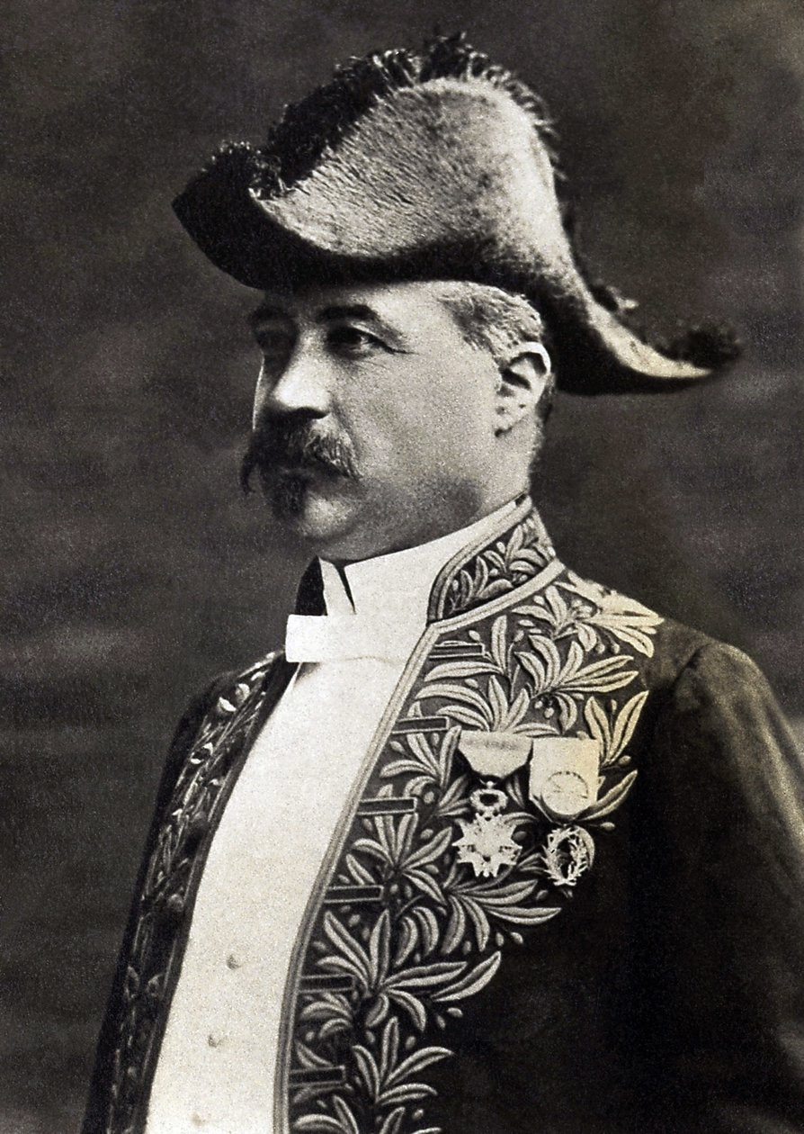 Portrett av Emile Faguet (1847-1916), litteraturkritiker, litteraturhistoriker og fransk essayist. av French Photographer