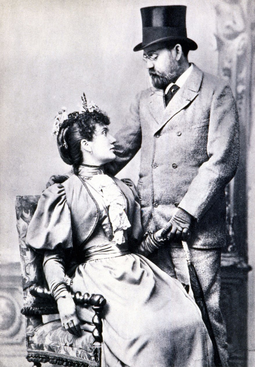 Portrett av Emile Zola og Jeanne Rozerot av French Photographer