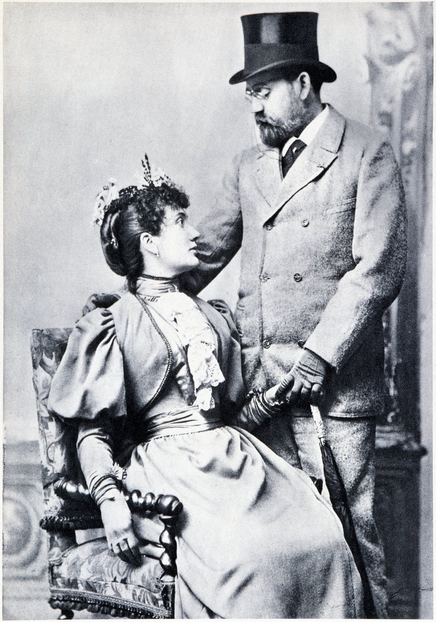 Portrett av Emile Zola og Jeanne Rozerot av French Photographer