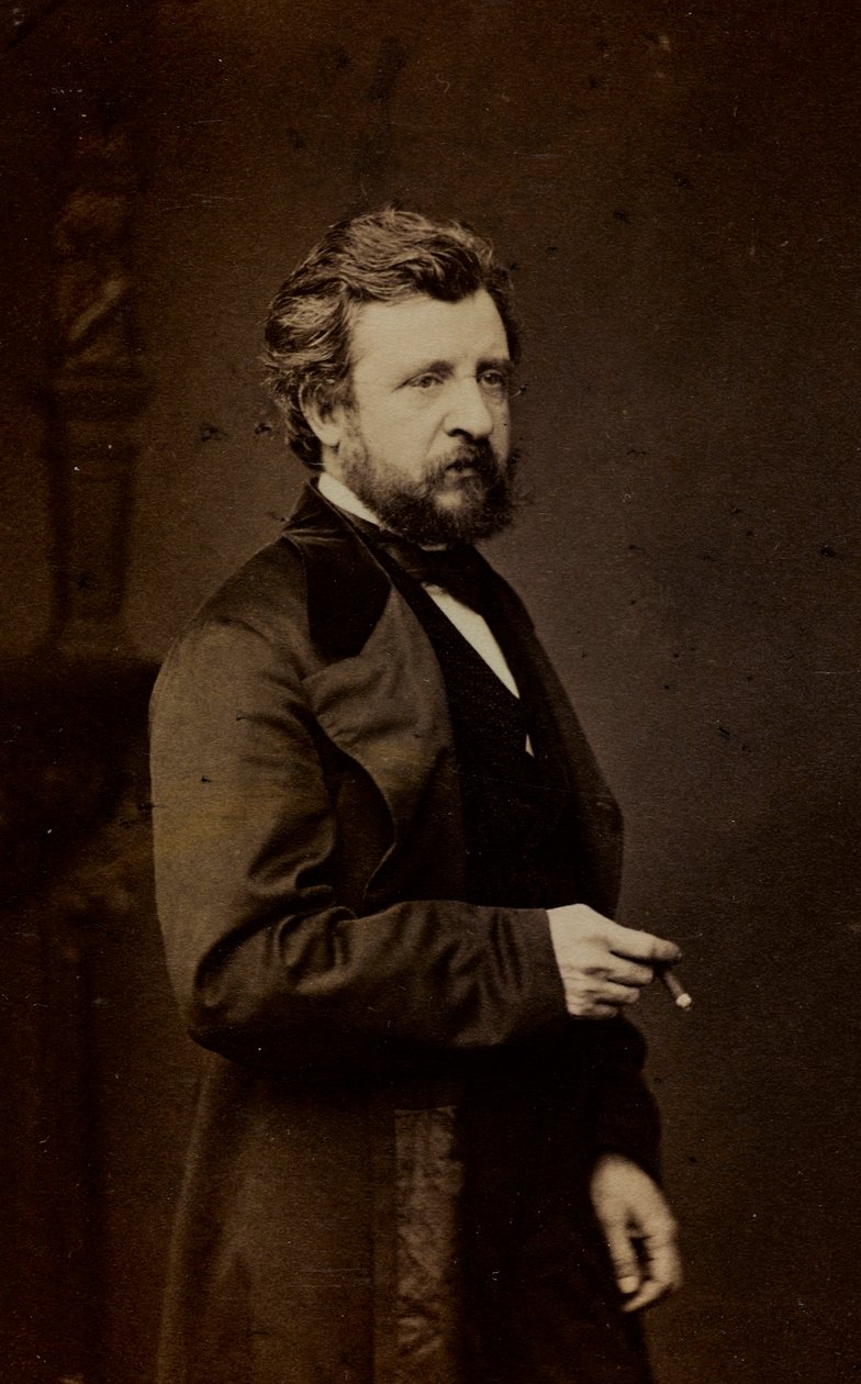 Portrett av Félix-Joseph Barrias, fransk maler, visittkort (s/hvitt-bilde) av French Photographer
