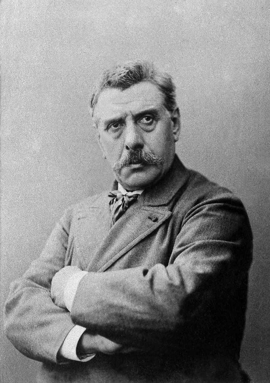 Portrett av Jean Joseph Alexandre Falguiere (1831-1900), professor i skulptur ved Ecole des Beaux-Arts i Paris. av French Photographer
