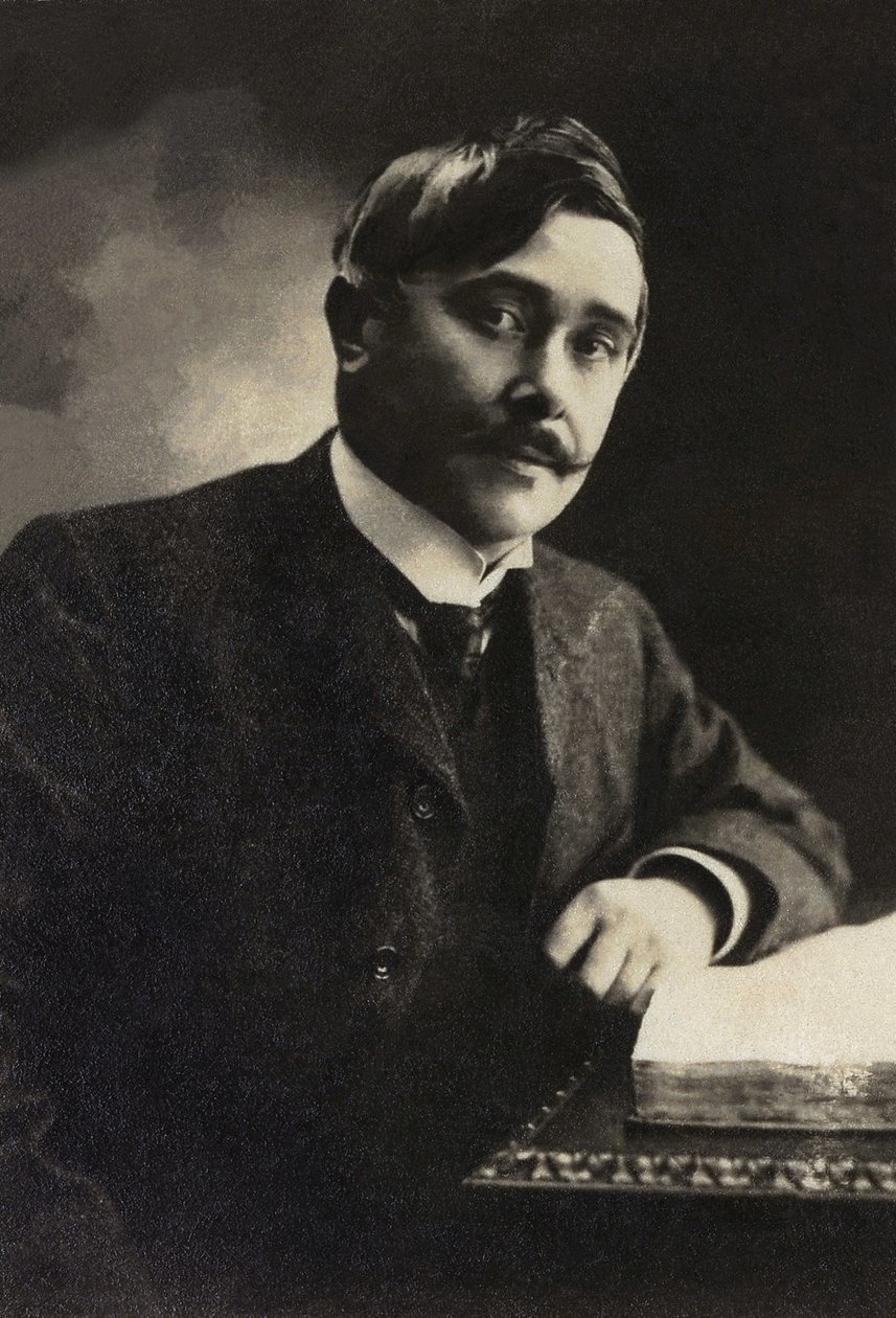 Portrett av Maurice Maeterlinck (1862-1949), dramatiker, essayist, fransktalende belgisk poet. av French Photographer
