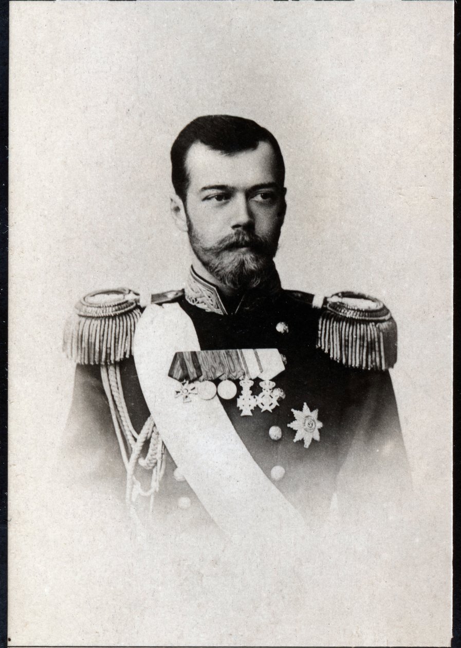 Portrett av Nicholas II av Russland (1868-1918), keiser av Russland. av French Photographer