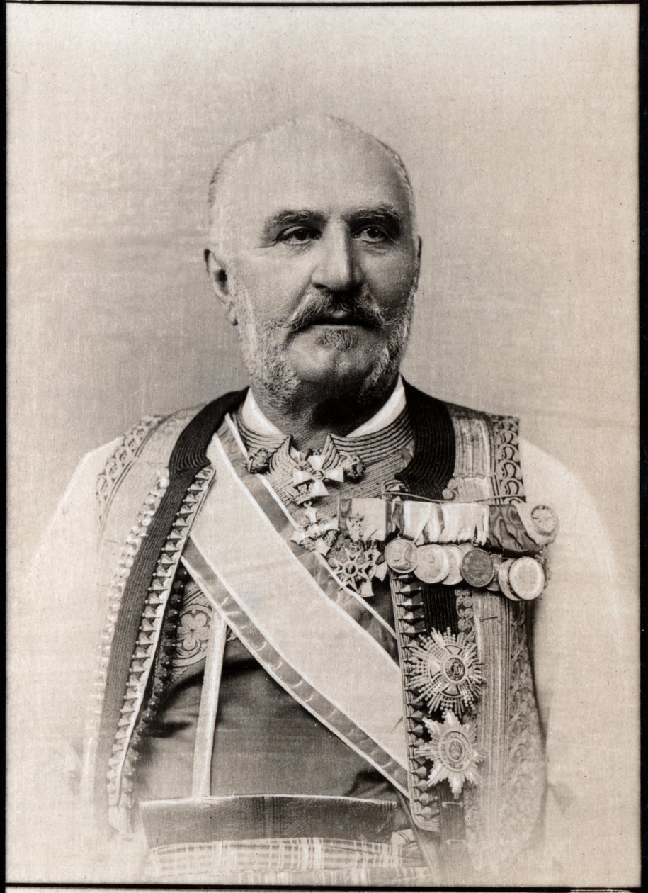 Portrett av Nicolas 1er (1841-1921), prins av Montenegro. av French Photographer