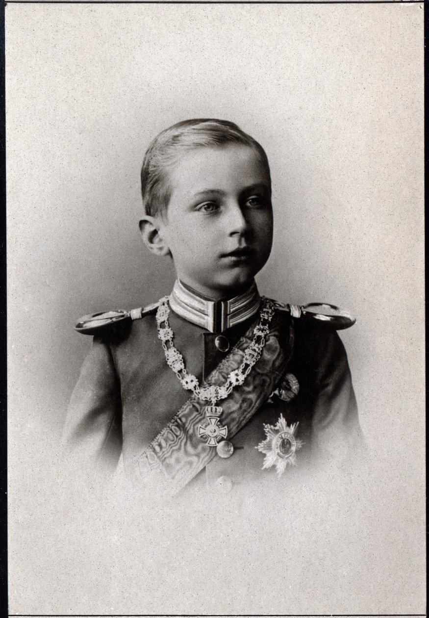 Portrett av prins Oskar av Preussen (1888-1958). av French Photographer