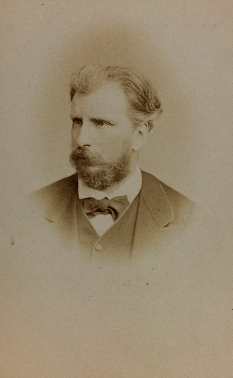 Portrett av William Bouguereau, fransk maler; visittkort (s/hvitt bilde) av French Photographer