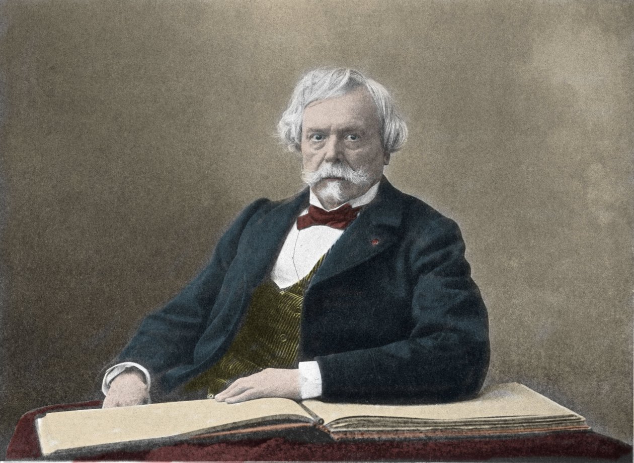 Portrett av forfatteren Edmond de Goncourt (1822-1896) Fotografi fra slutten av 1800-tallet av French Photographer