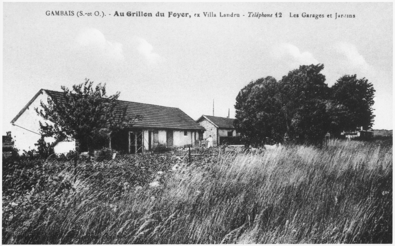 Postkort som viser huset til Henri Desire Landru (1869-1922) i Gambais av French Photographer