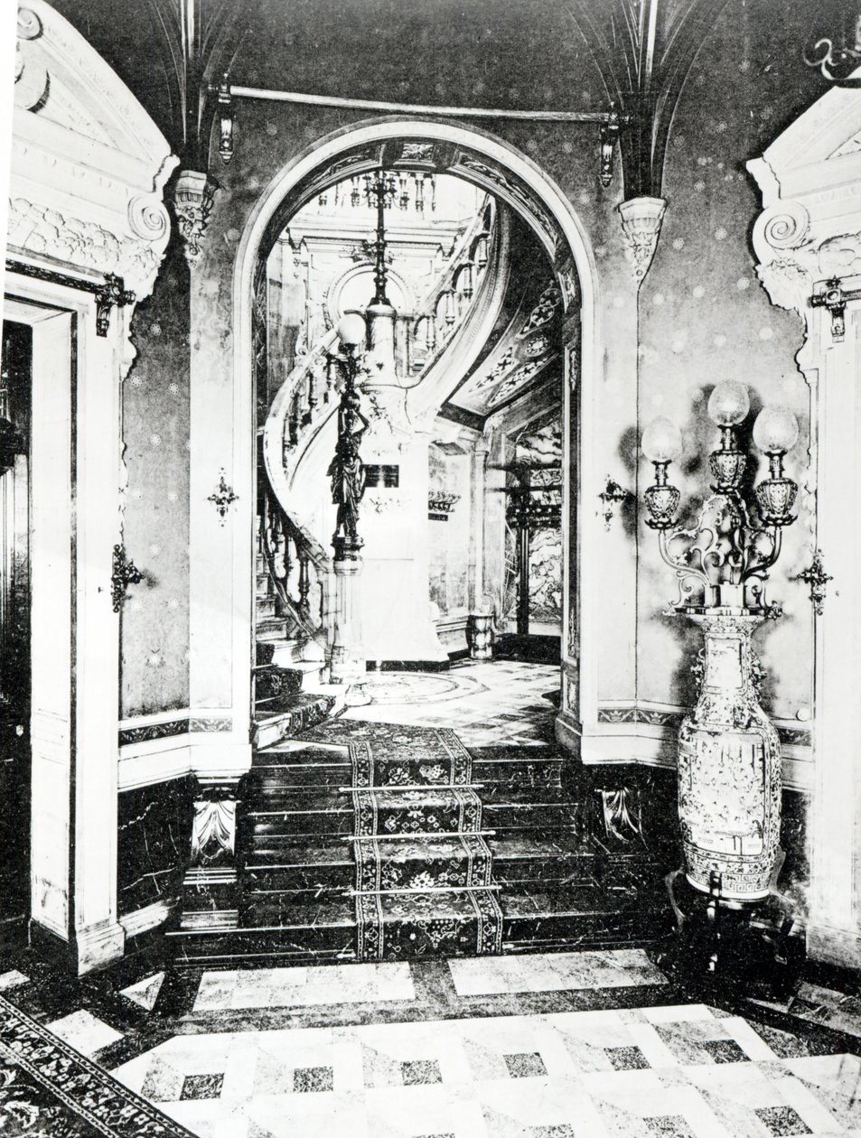 Vestibylen og Onyx-trappen i Hotel de Paiva av French Photographer