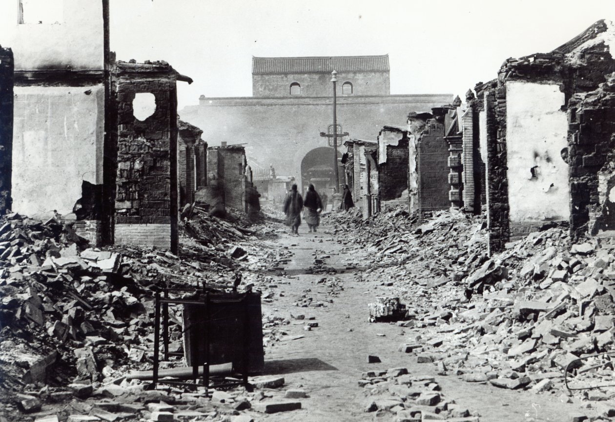 Ødeleggelsen i Kina under bokseropprøret i 1900 av French Photographer