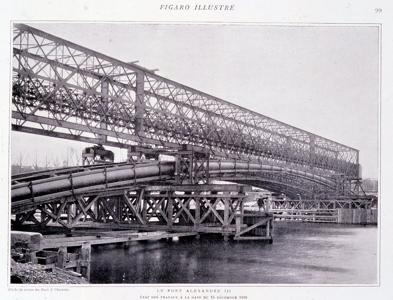 Verkene til broen Alexander III til 15/12/1898 - i "" The Figaro Illustrated"" av French Photographer
