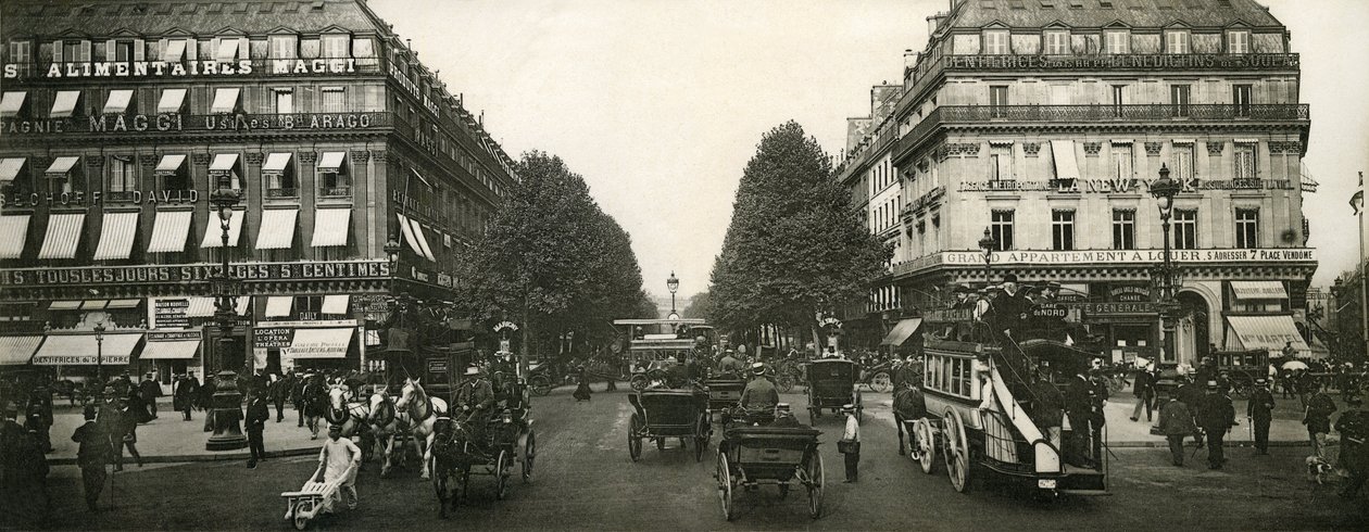 Trafikk i Paris, Frankrike, tidlig på 1900-tallet av French Photographer
